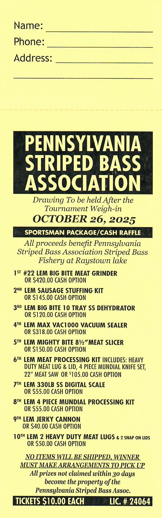Sportsman's Raffle Ticket